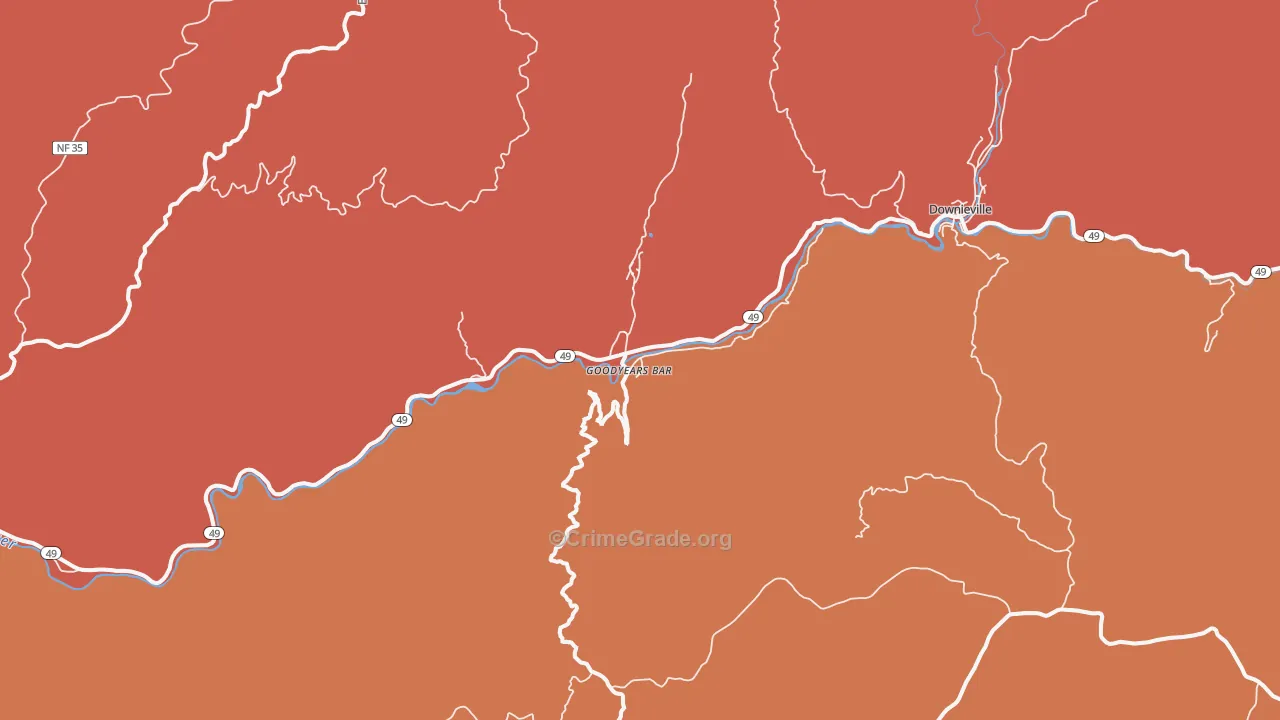 95944, CA Map of Theft Rates