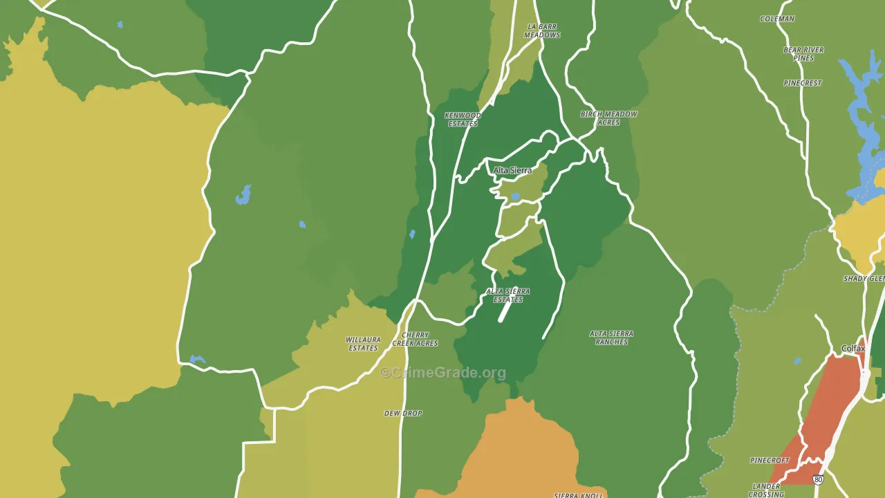 95949, CA Map of Theft Rates