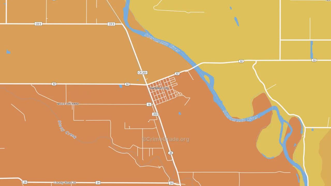 95951, CA Map of Theft Rates