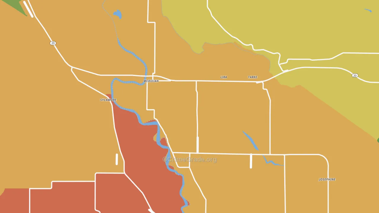95957, CA Map of Theft Rates