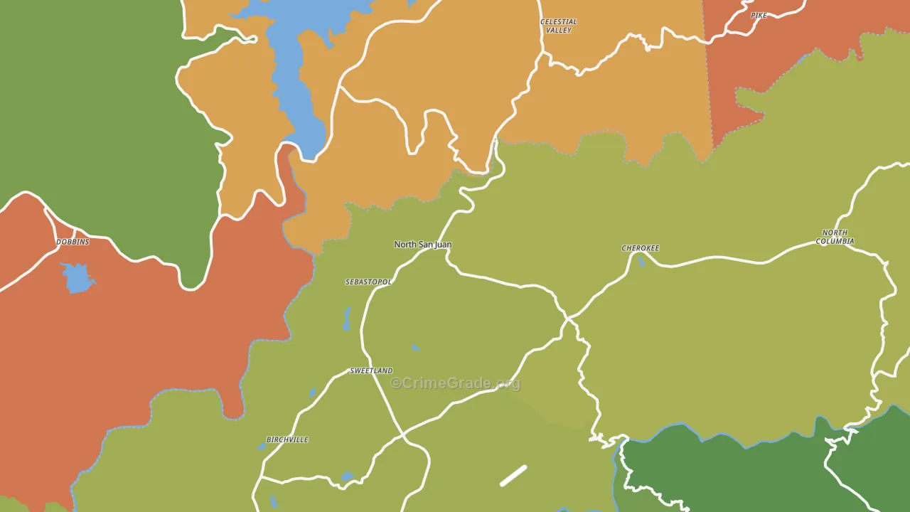 95960, CA Map of Theft Rates