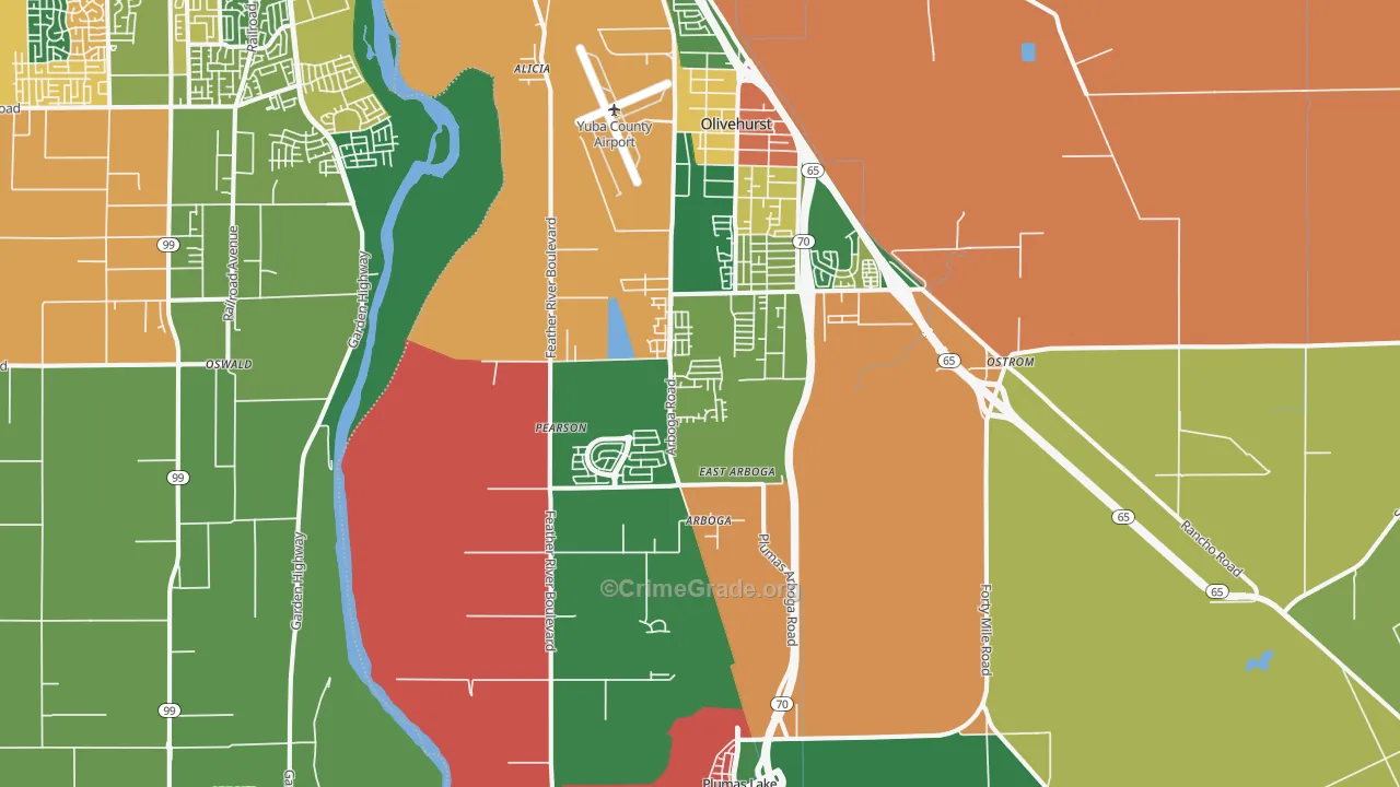 95961, CA Map of Theft Rates