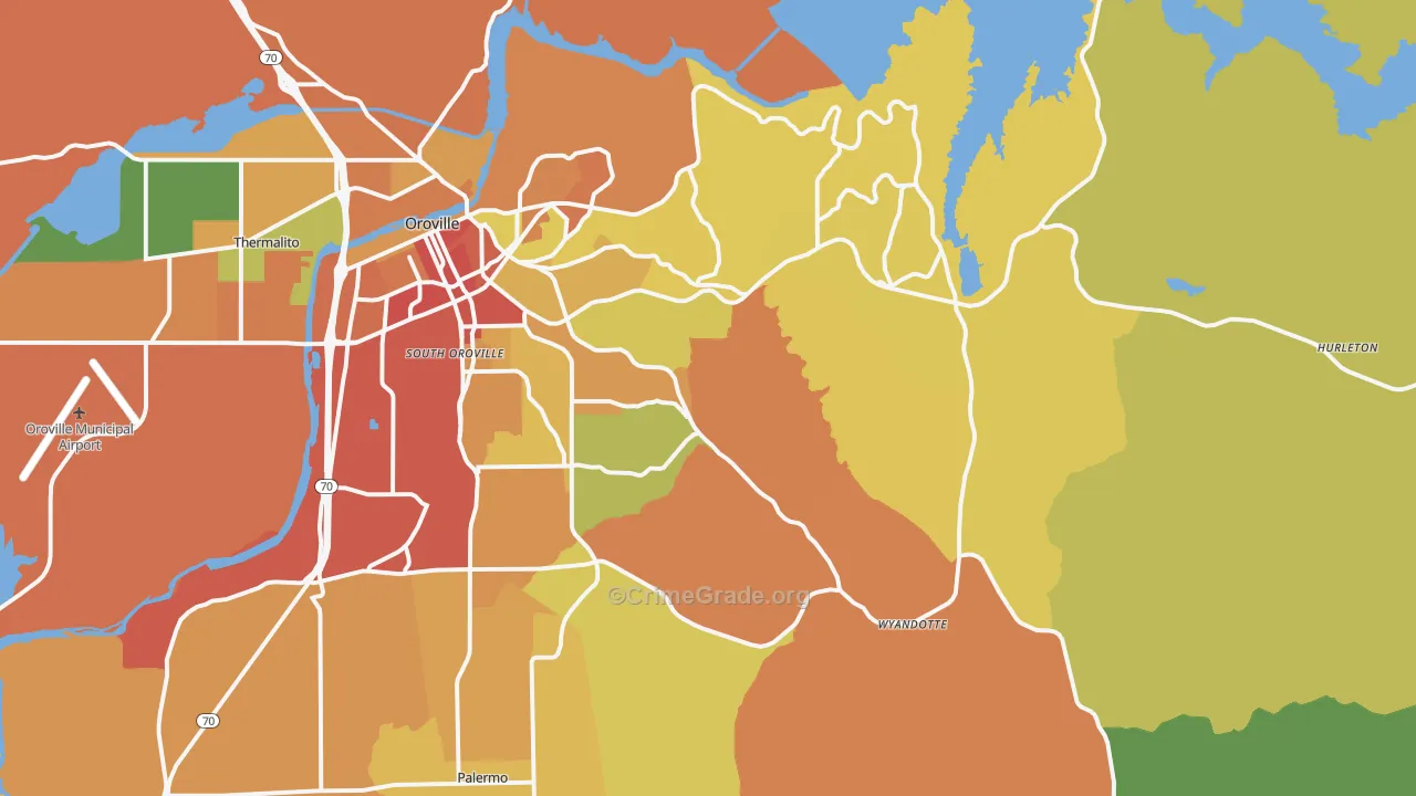 95966, CA Map of Theft Rates