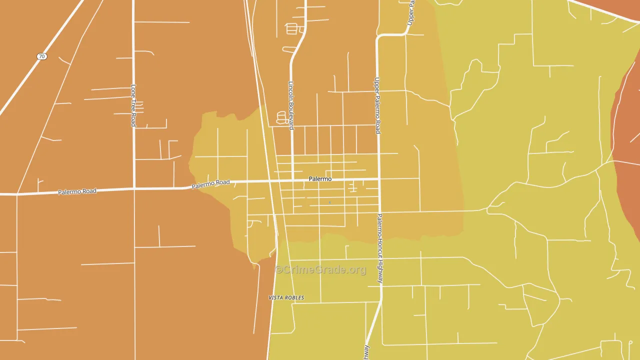 95968, CA Map of Theft Rates