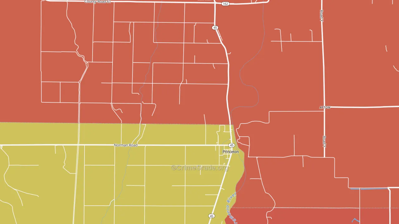 95970, CA Map of Theft Rates