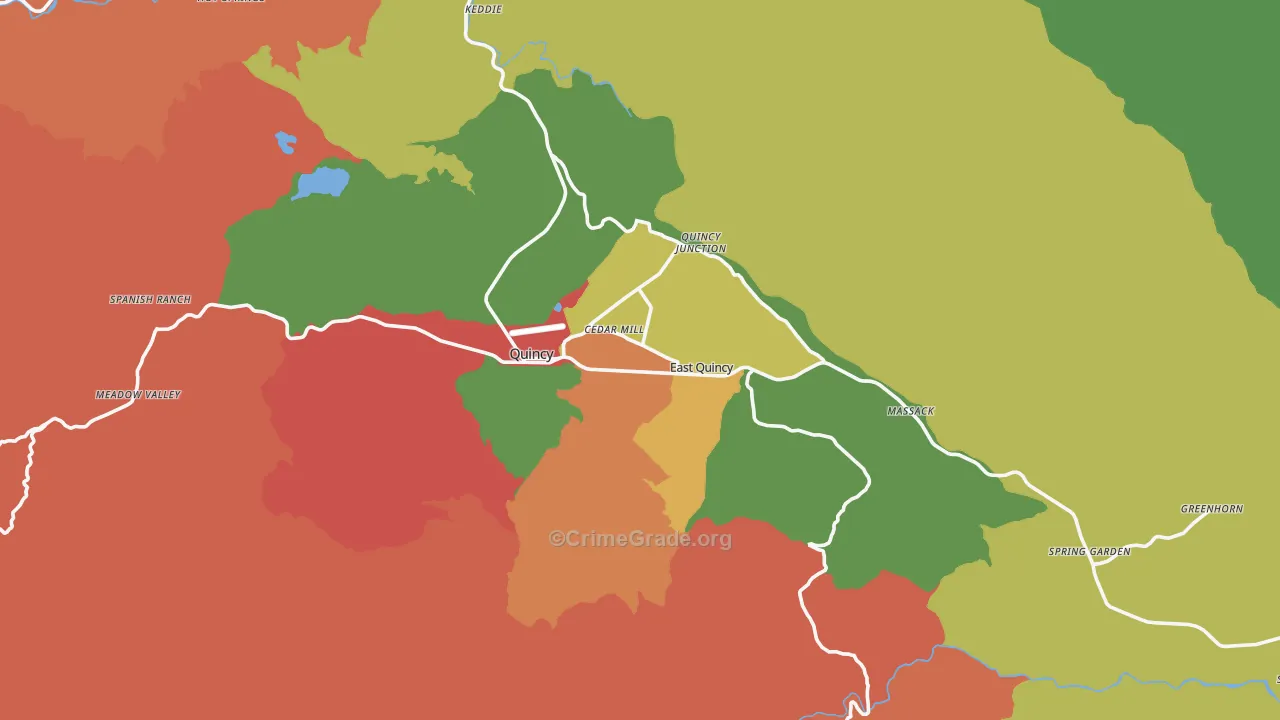 95971, CA Map of Theft Rates