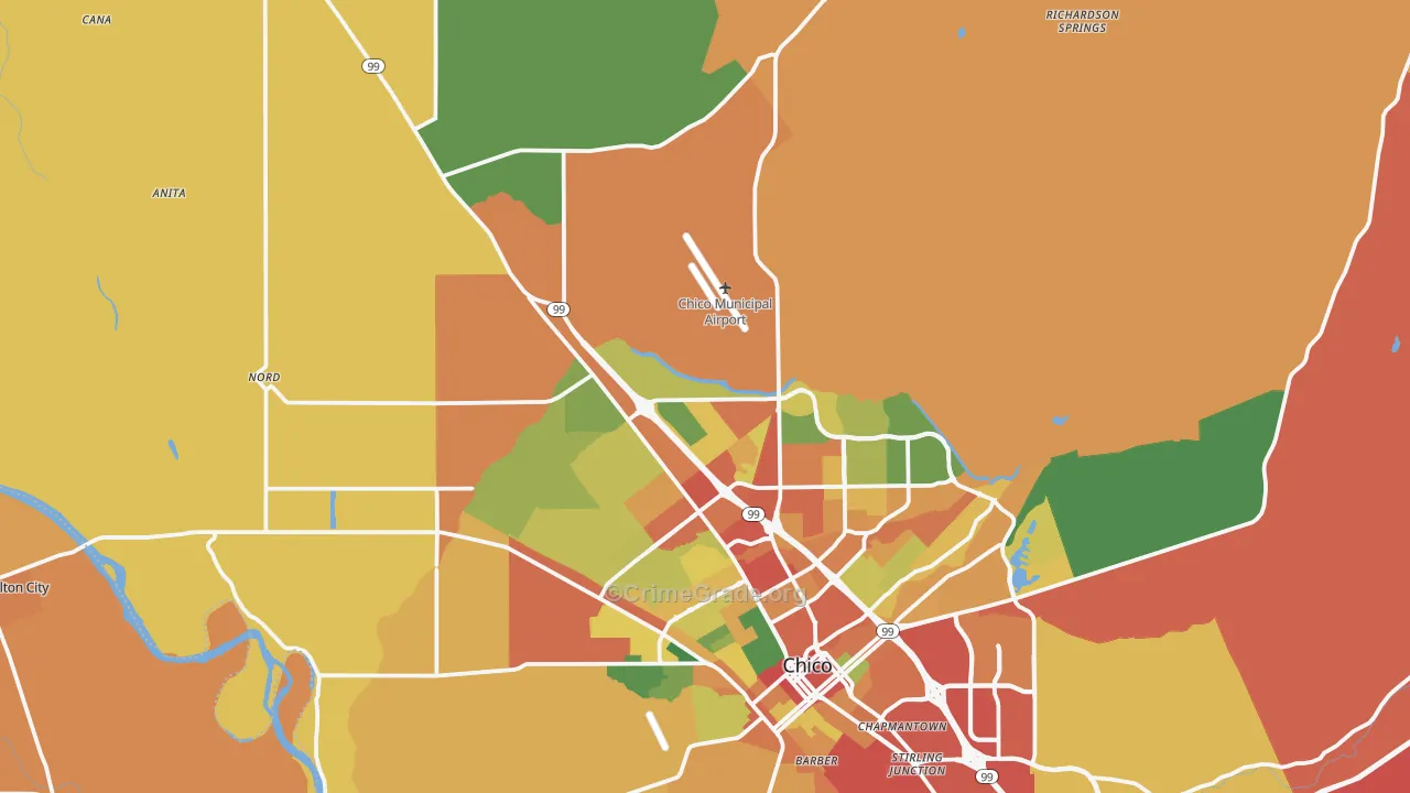 95973, CA Map of Theft Rates