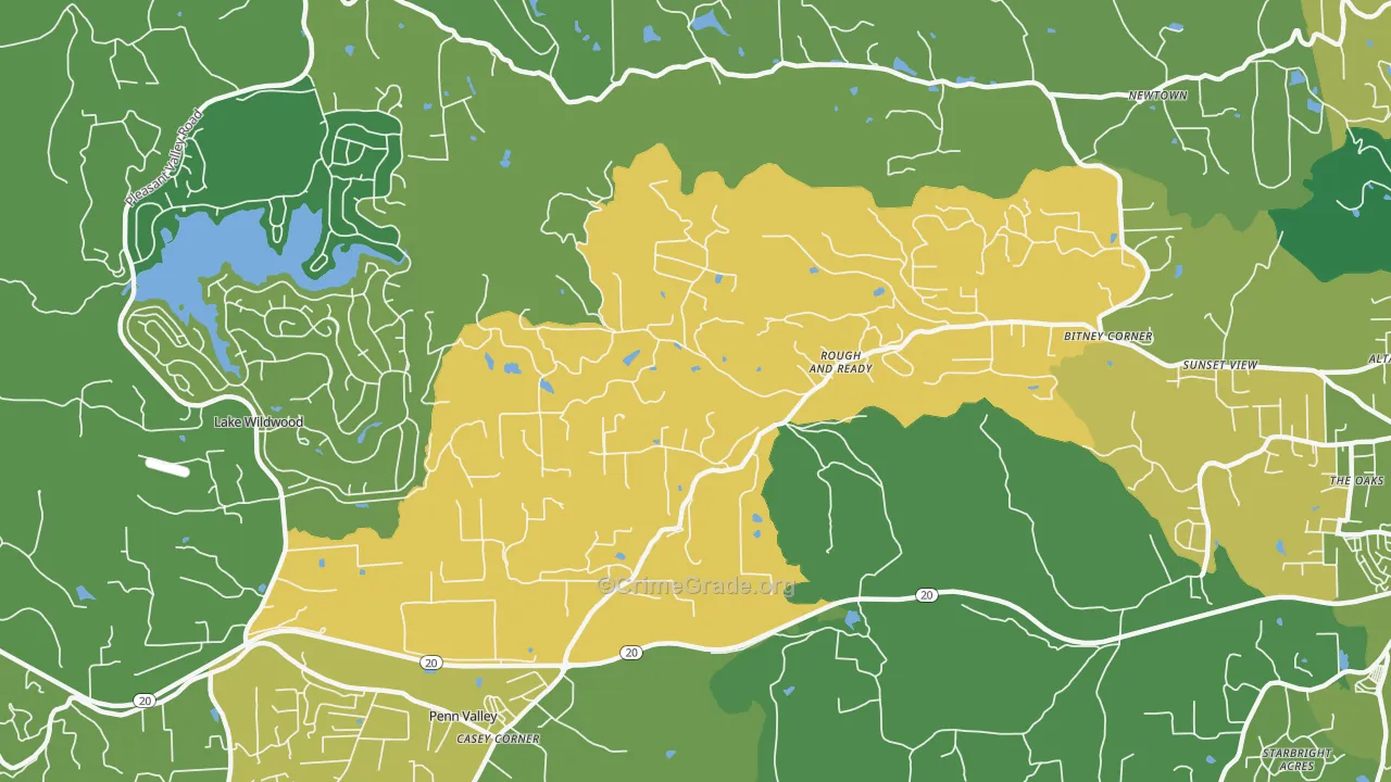 95975, CA Map of Theft Rates