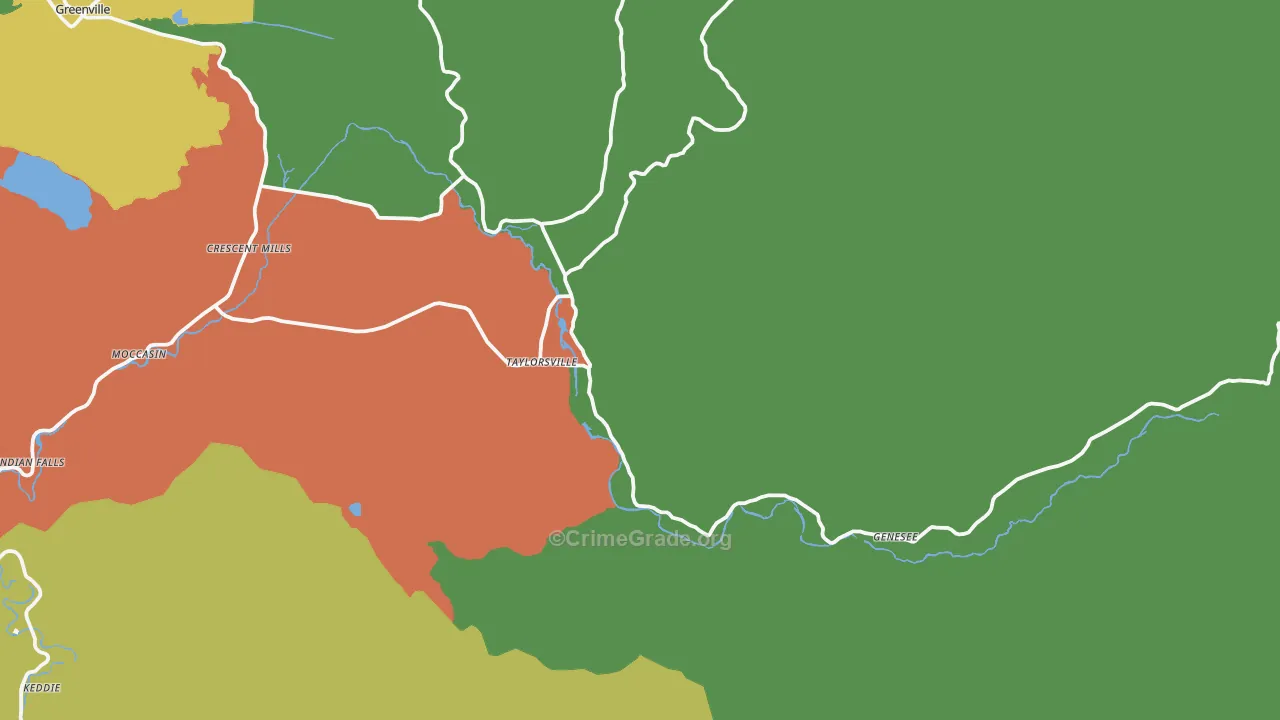 95983, CA Map of Theft Rates