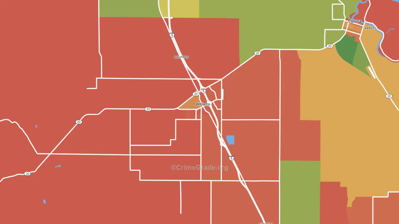 95987, CA Map of Theft Rates