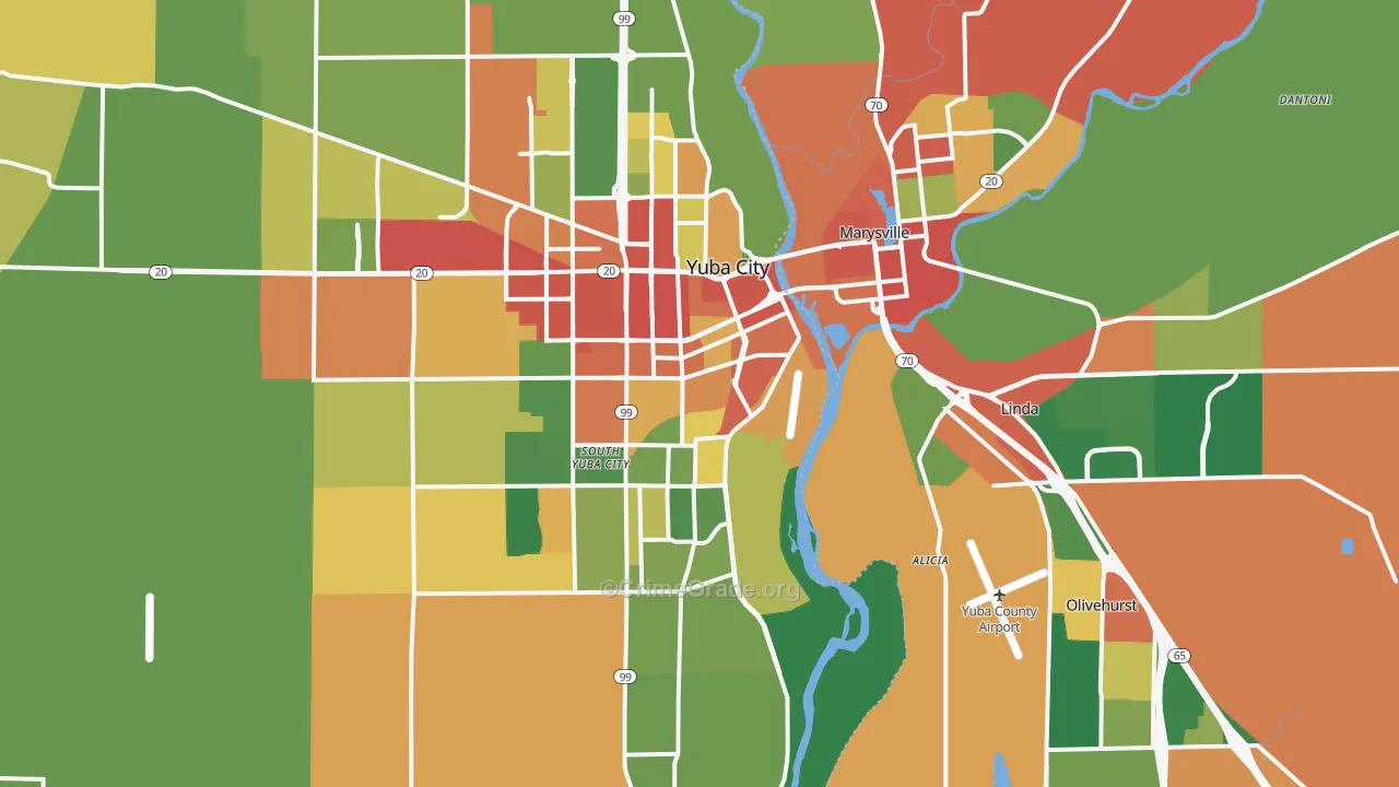 95991, CA Map of Theft Rates