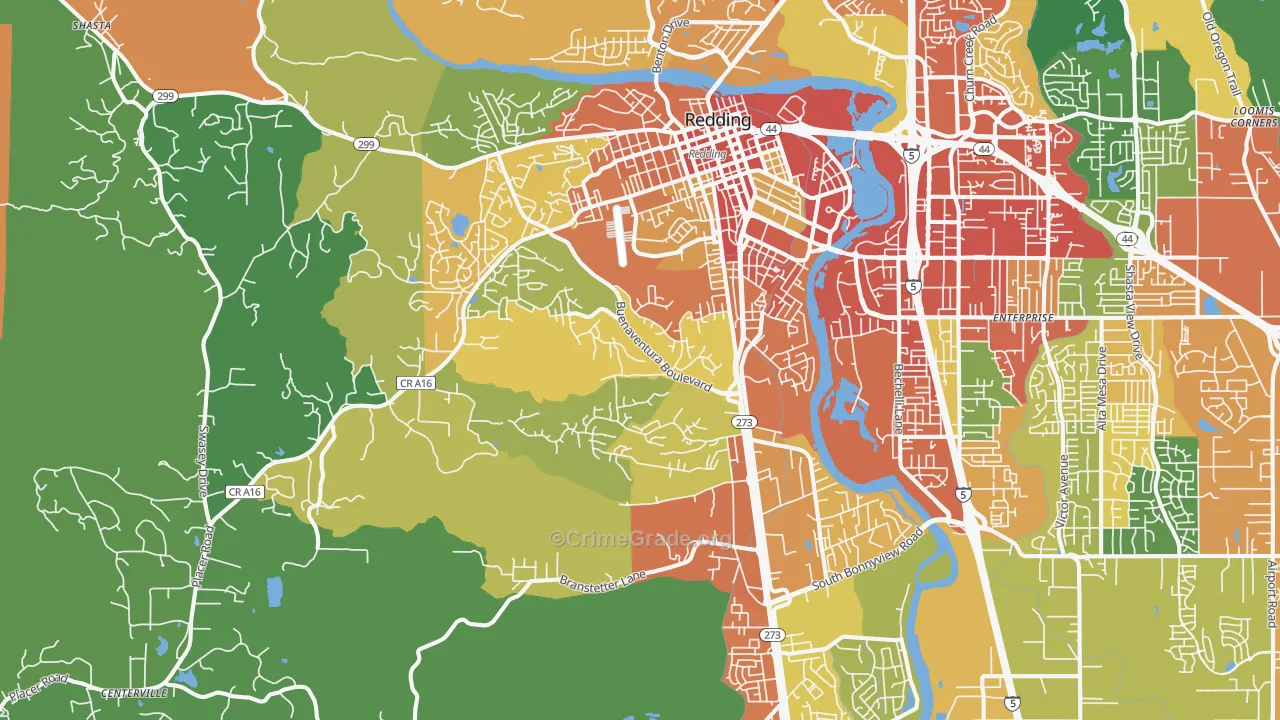 96001, CA Map of Theft Rates