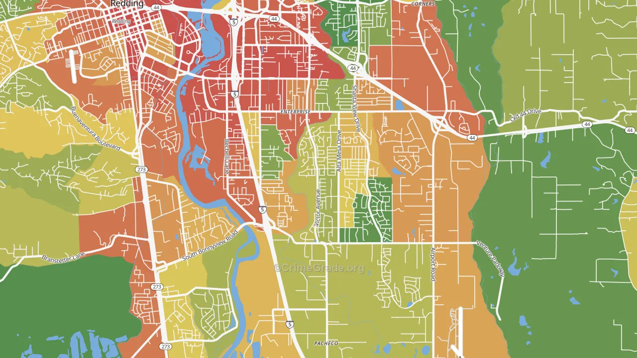 96002, CA Map of Theft Rates