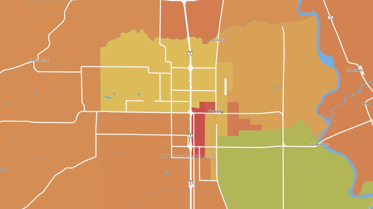 96021, CA Map of Theft Rates