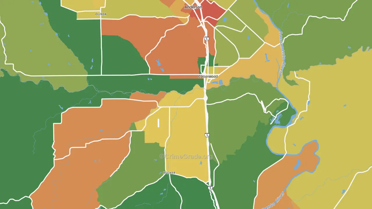 96022, CA Map of Theft Rates