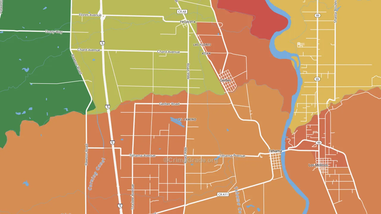 96035, CA Map of Theft Rates