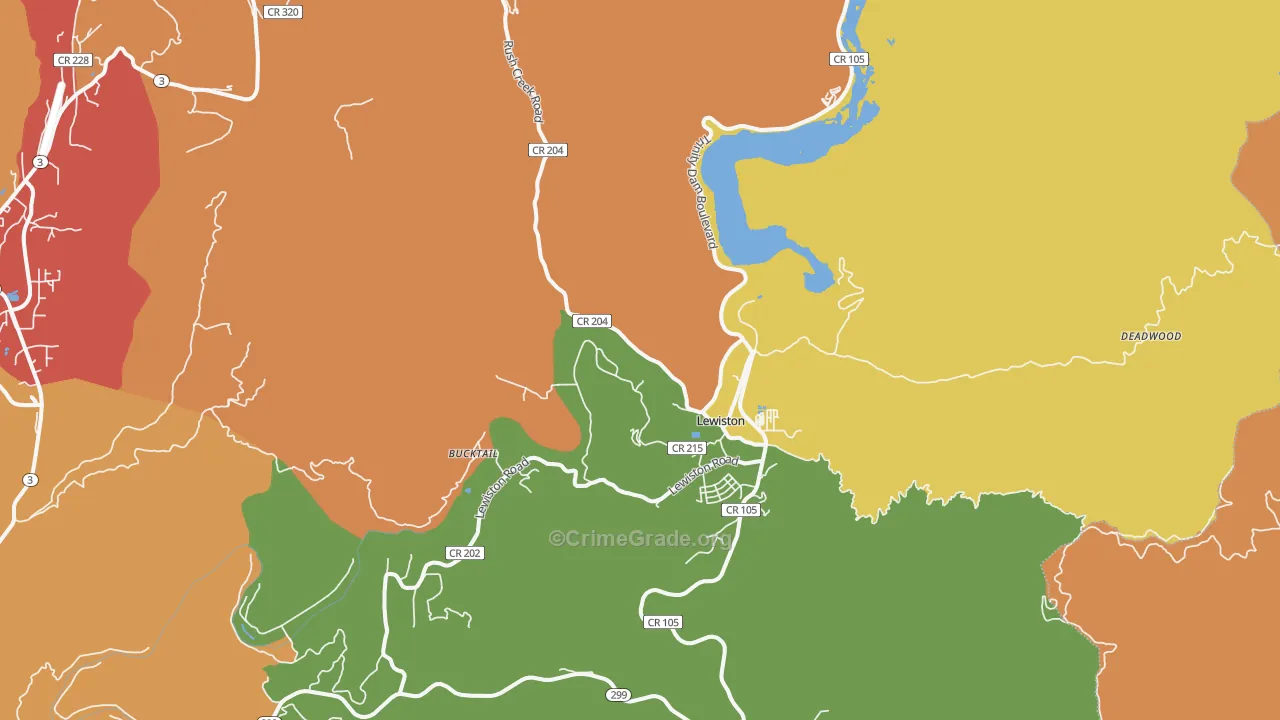 96052, CA Map of Theft Rates