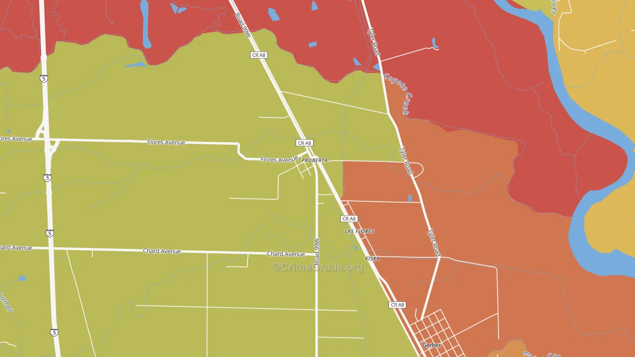 96078, CA Map of Theft Rates
