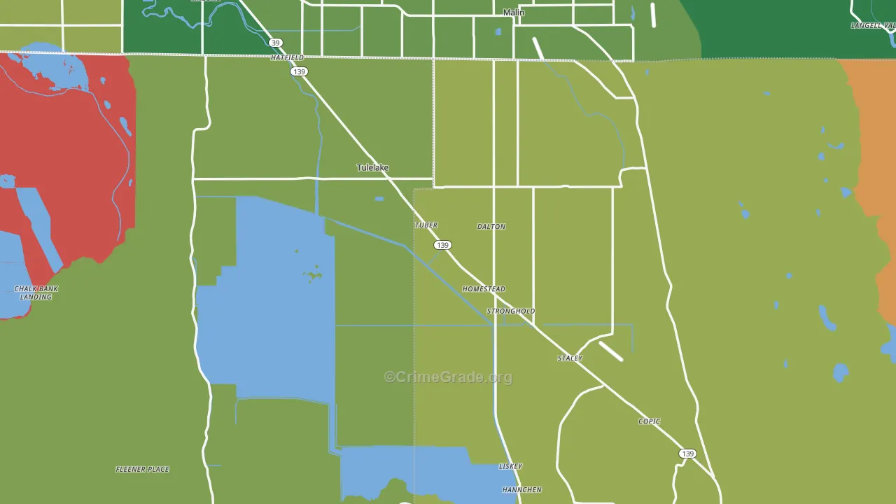 96134, CA Map of Theft Rates