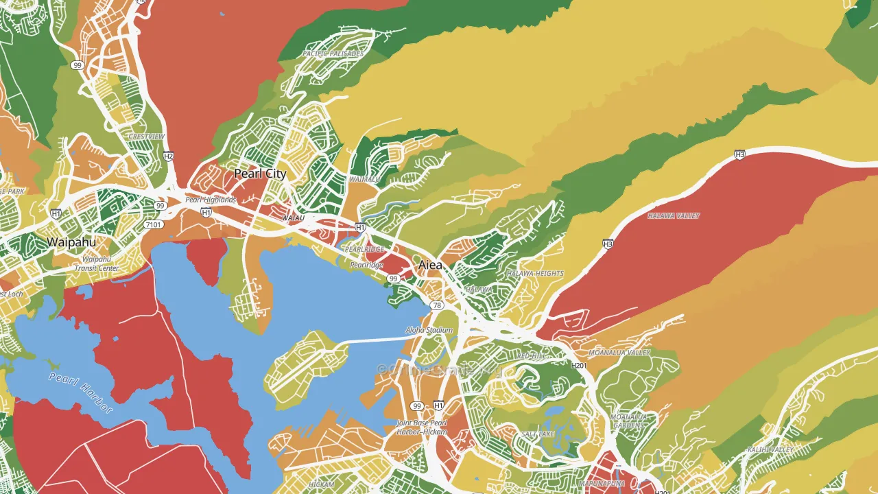 96701, HI Map of Theft Rates