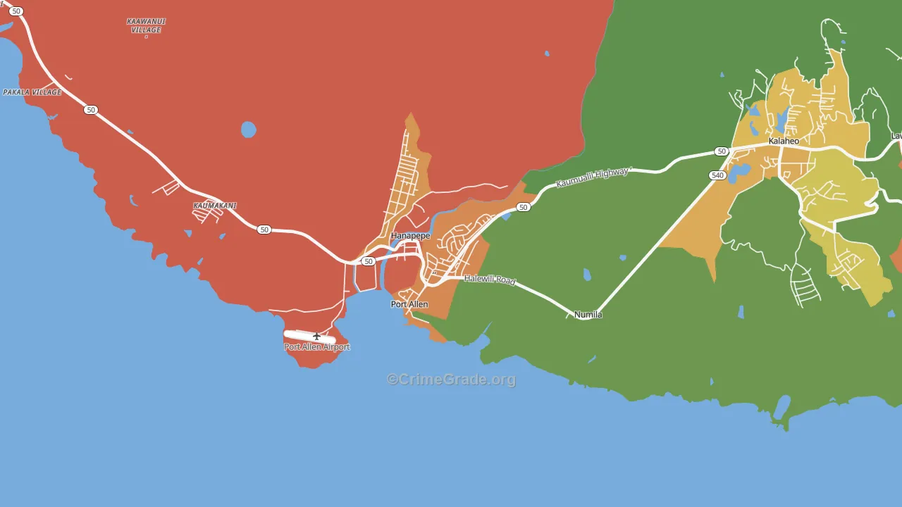 96705, HI Map of Theft Rates