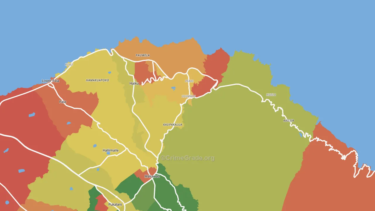 96708, HI Map of Theft Rates