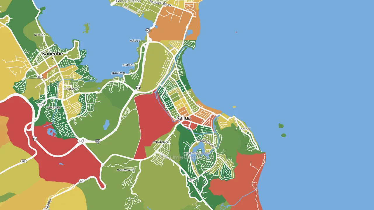 96734, HI Map of Theft Rates