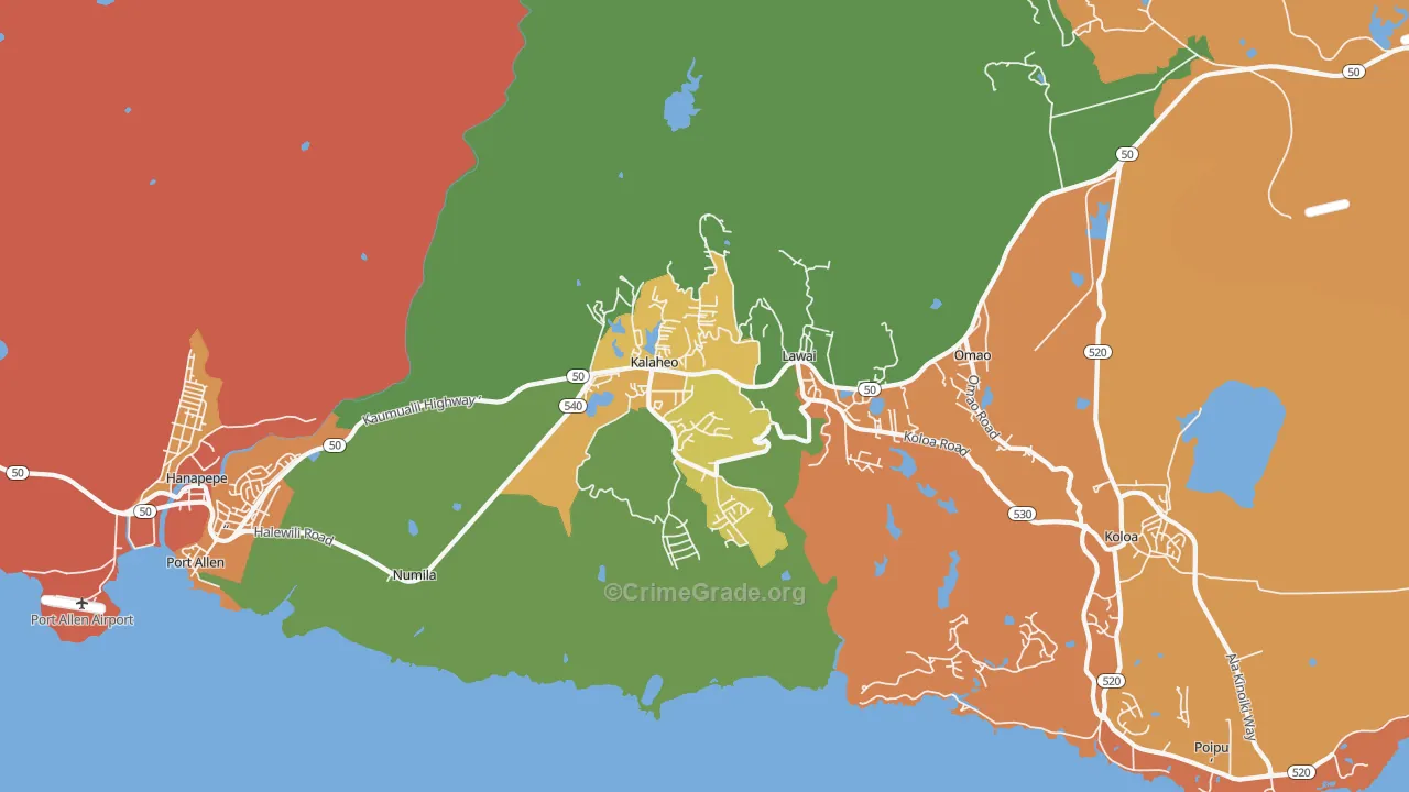 96741, HI Map of Theft Rates