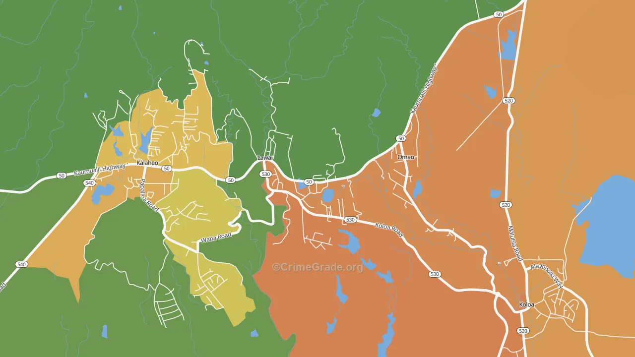 96765, HI Map of Theft Rates