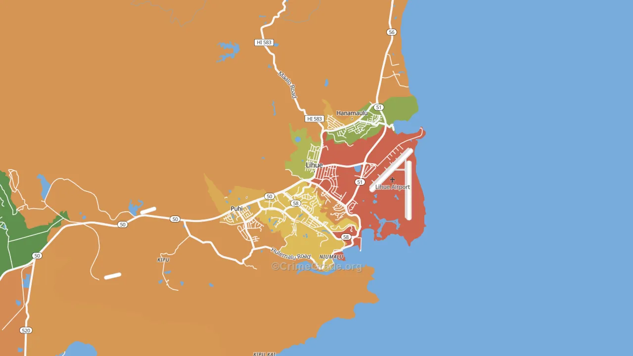 96766, HI Map of Theft Rates