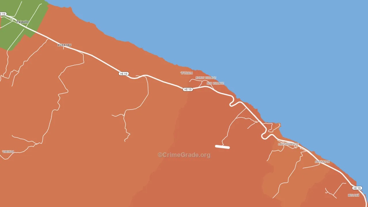 96774, HI Map of Theft Rates