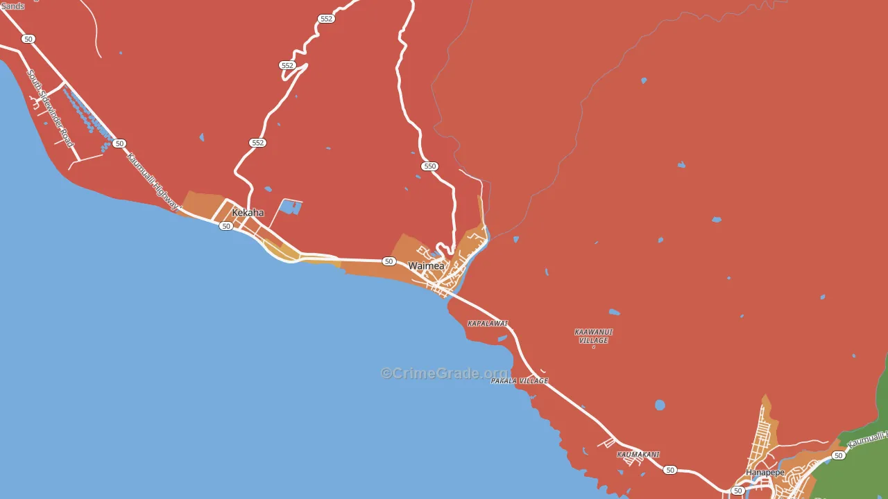 96796, HI Map of Theft Rates