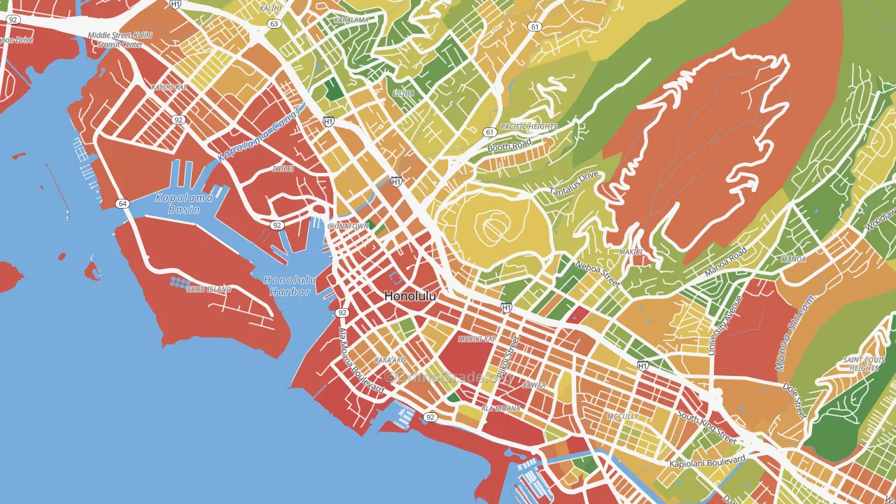 96813, HI Map of Theft Rates