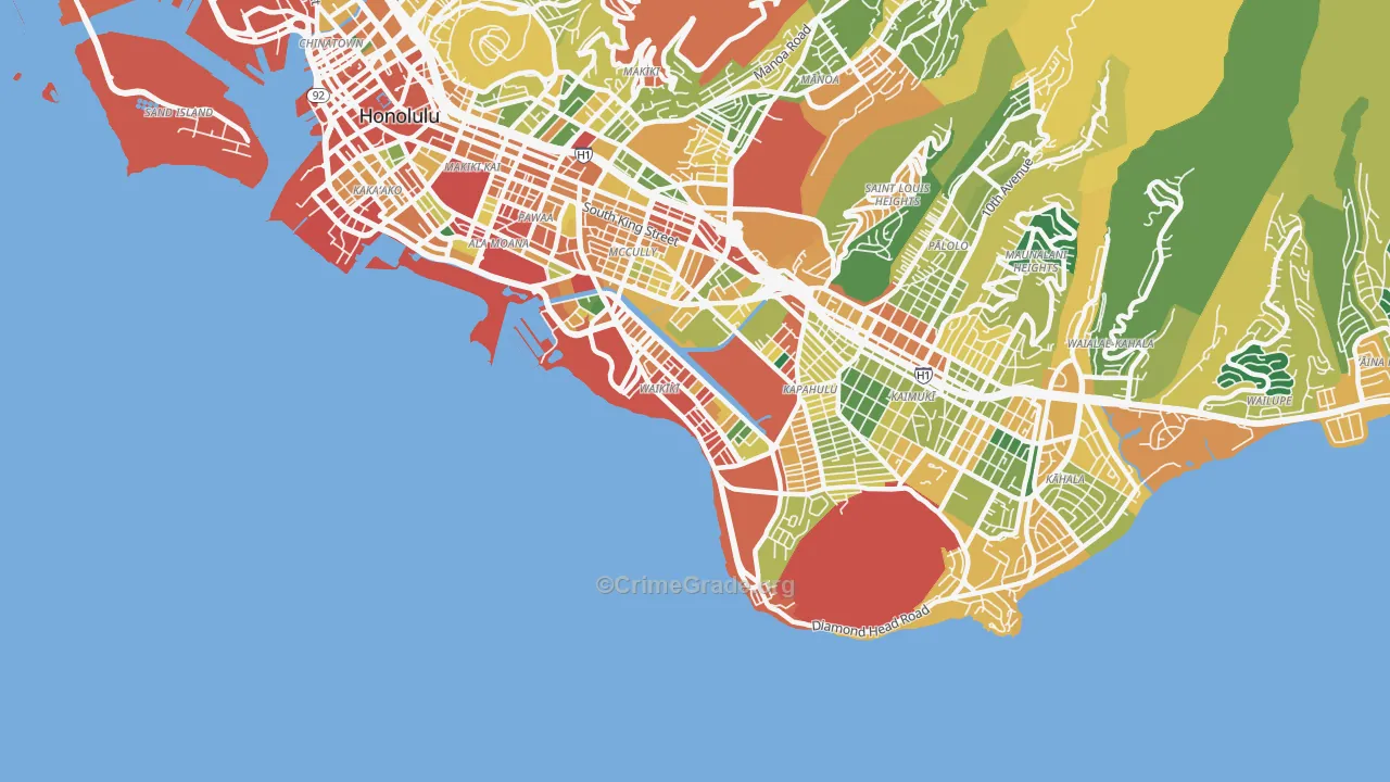 96815, HI Map of Theft Rates