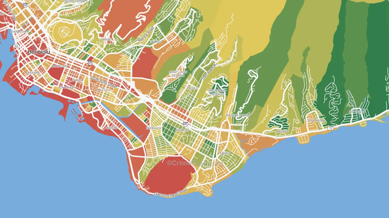 96816, HI Map of Theft Rates