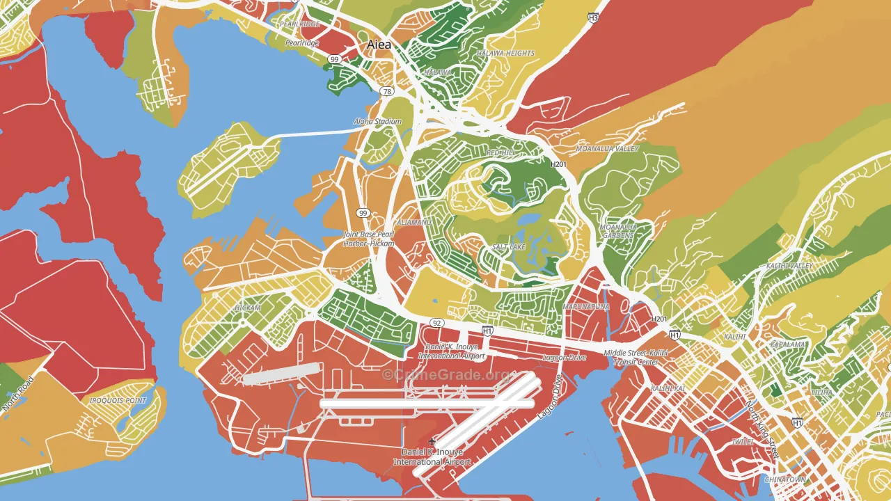 96818, HI Map of Theft Rates