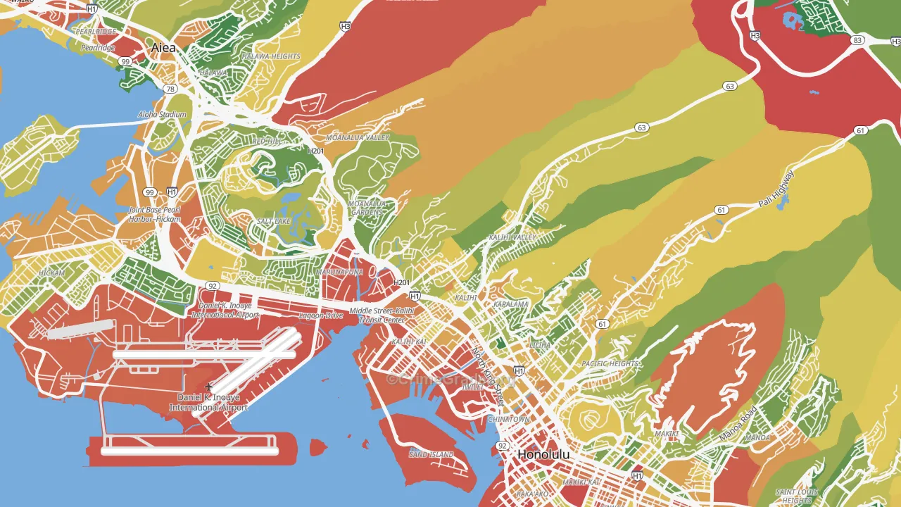 96819, HI Map of Theft Rates