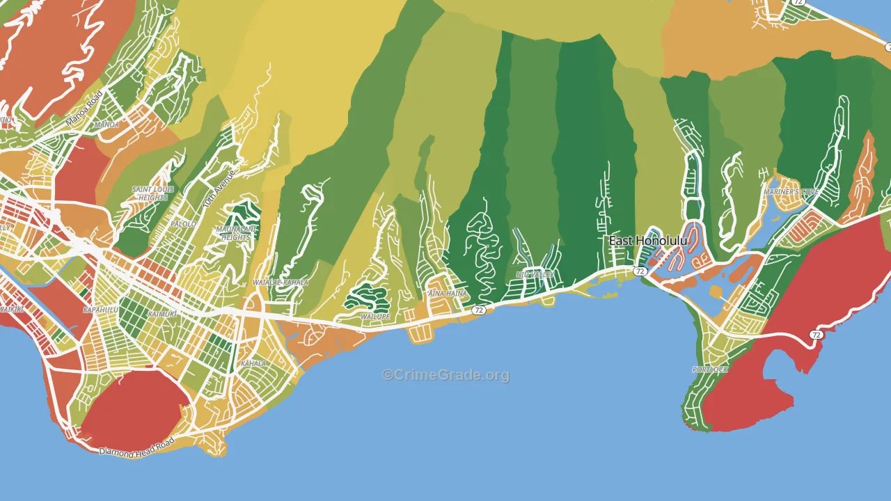 96821, HI Map of Theft Rates