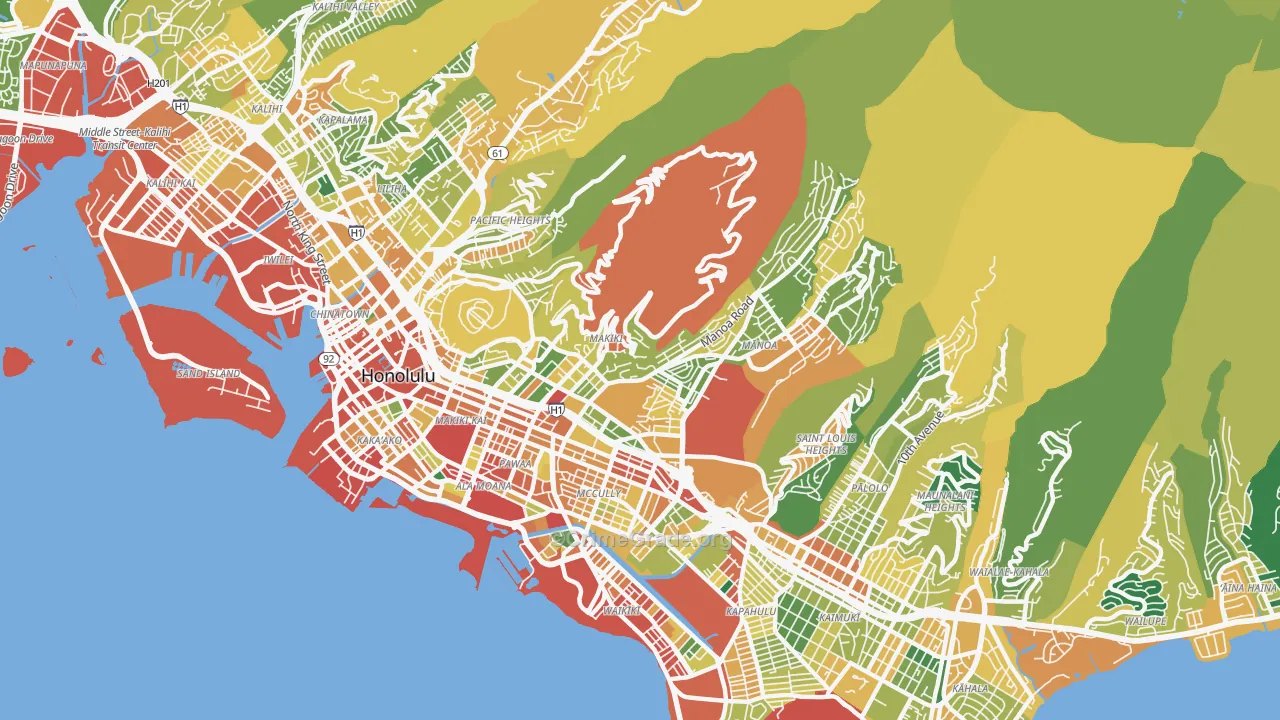 96822, HI Map of Theft Rates