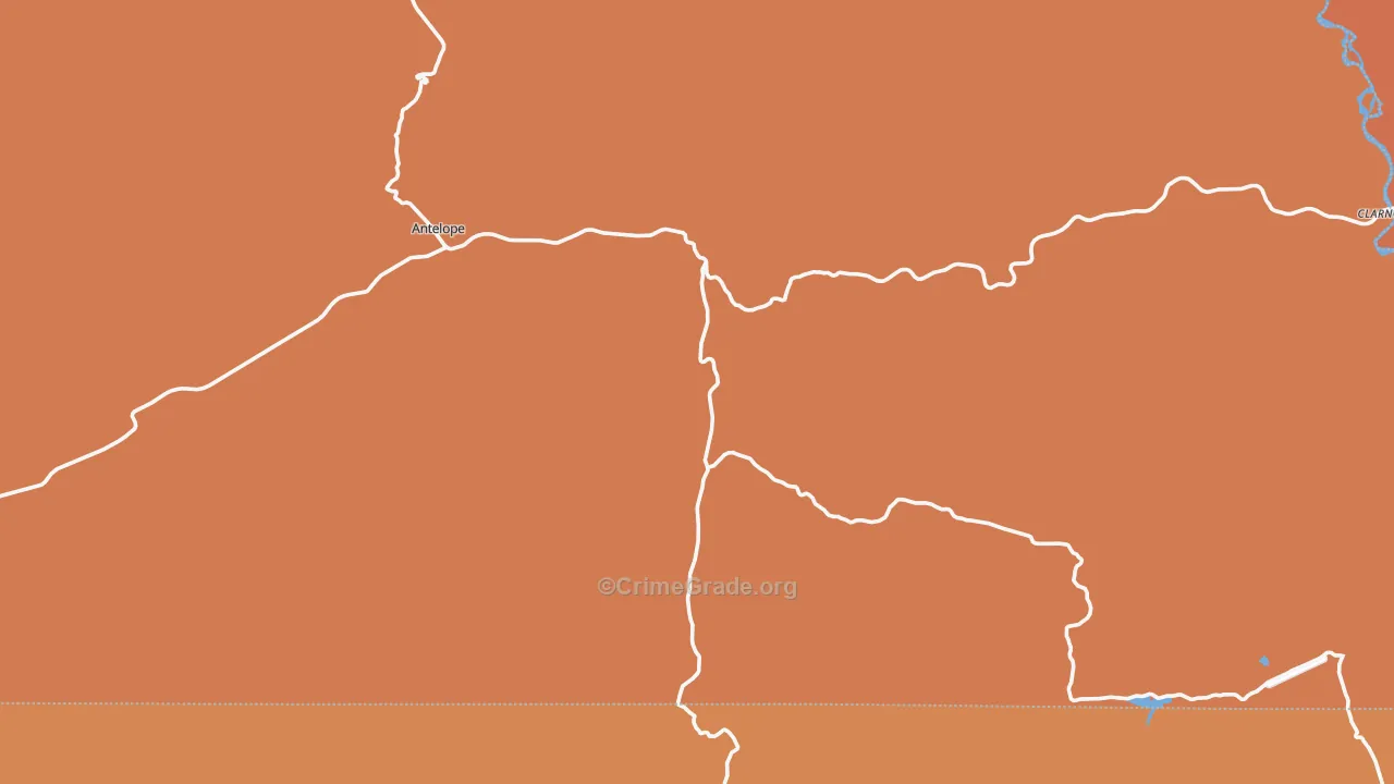 97001, OR Map of Theft Rates
