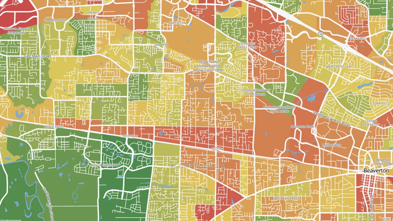97003, OR Map of Theft Rates
