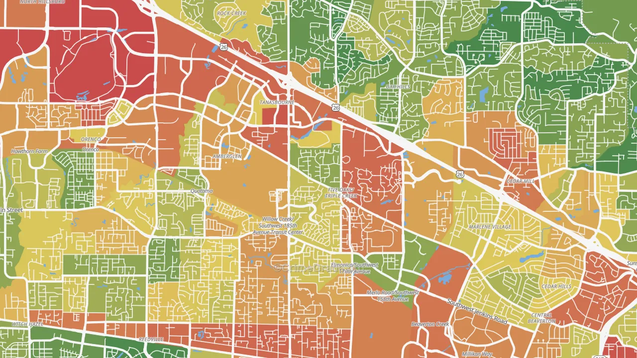 97006, OR Map of Theft Rates
