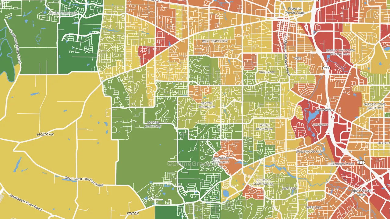 97007, OR Map of Theft Rates