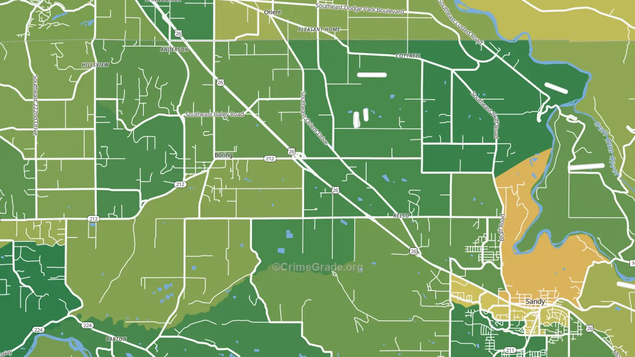 97009, OR Map of Theft Rates