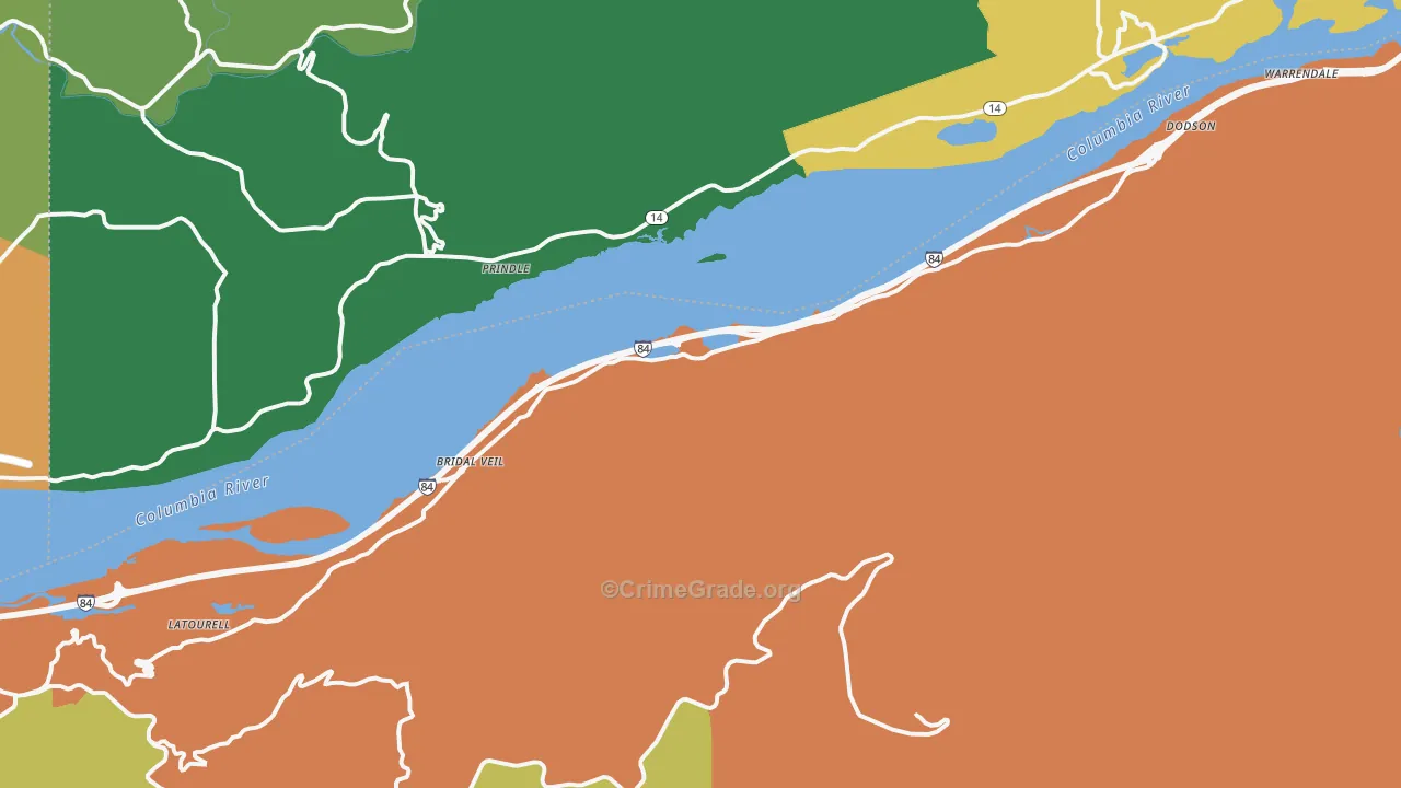 97010, OR Map of Theft Rates