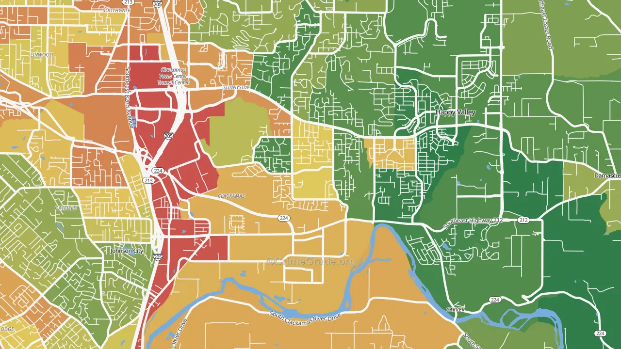97015, OR Map of Theft Rates