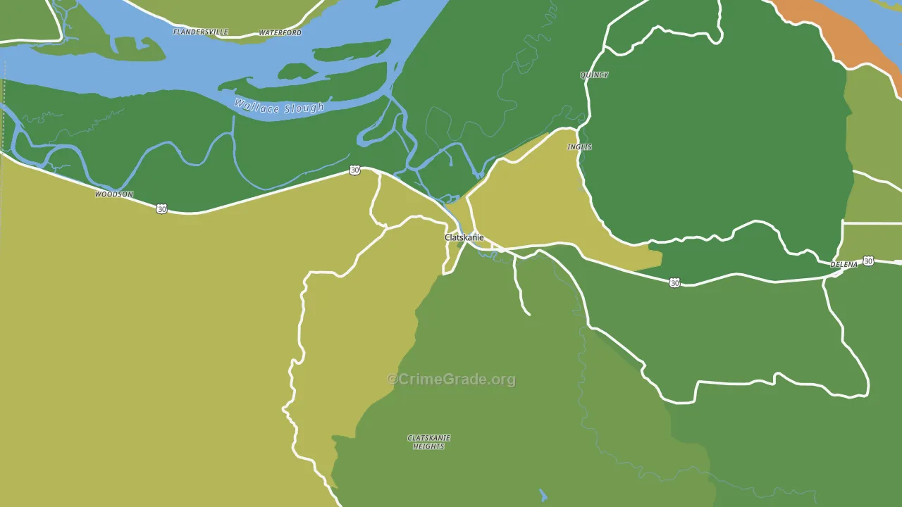 97016, OR Map of Theft Rates
