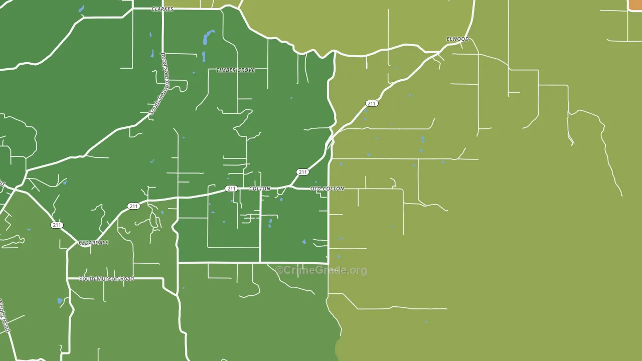 97017, OR Map of Theft Rates