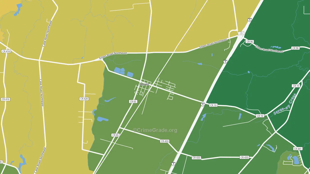 97020, OR Map of Theft Rates