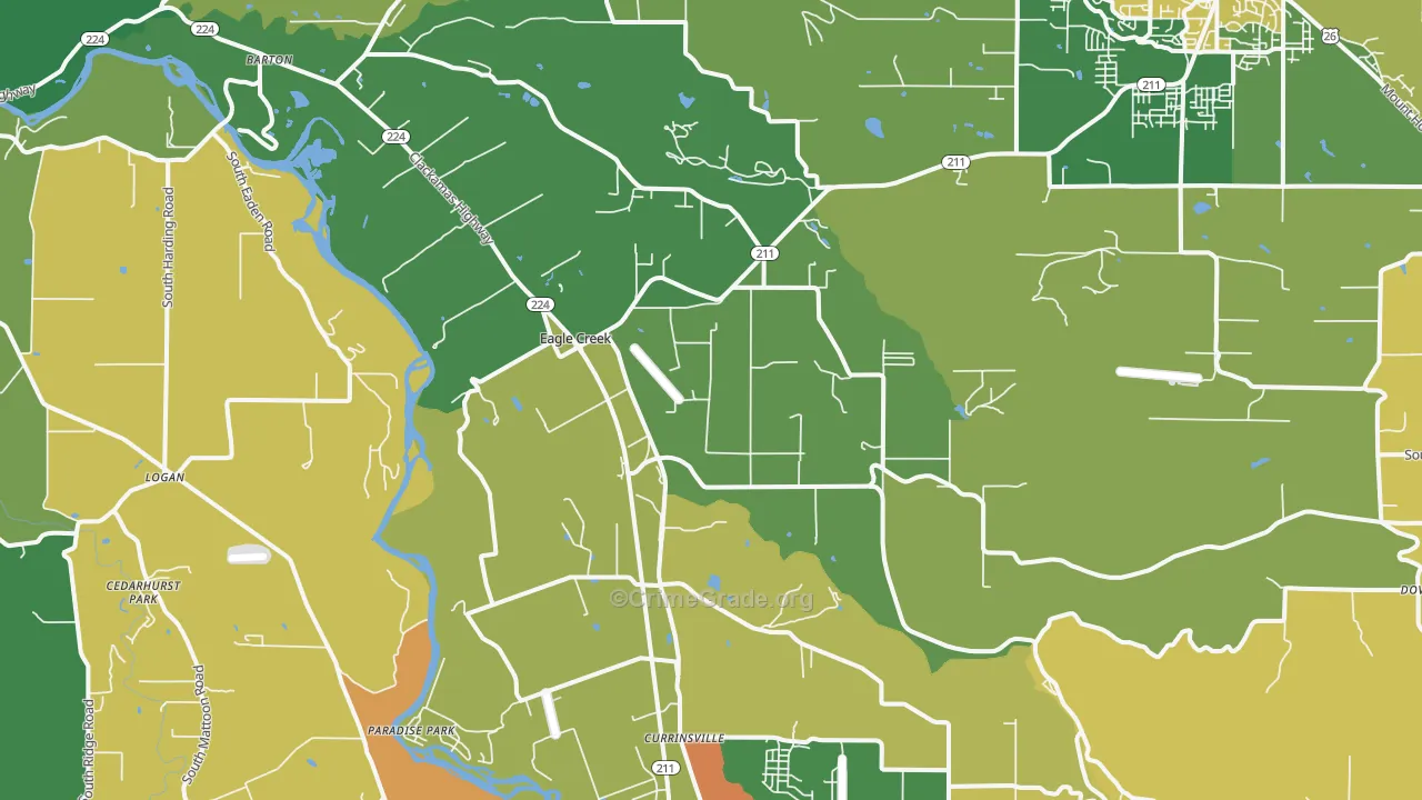97022, OR Map of Theft Rates